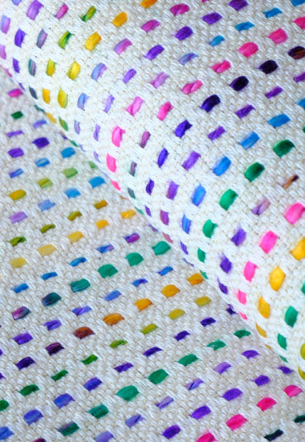 Rainbow Cotton-Wool Jacquard Fabric, 40" Wide, 630 GSM