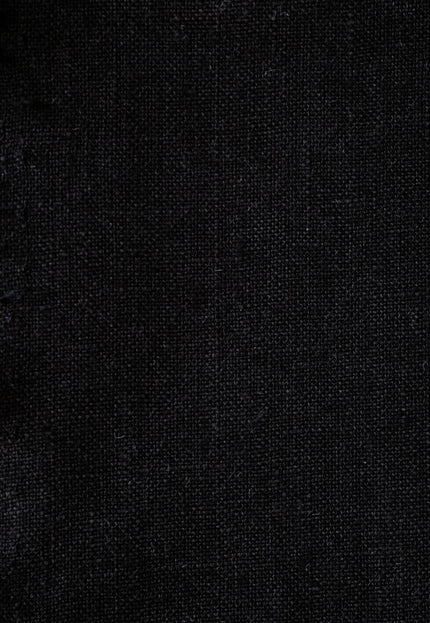 Black Pure Linen Fabric, 58 inches wide, 238 GSM, 25s lea - By the Yard