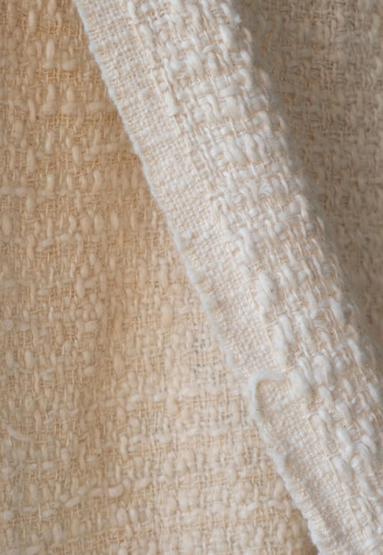 Textured Wool-Cotton Blend Loop-Over Weave Fabric | 300 GSM | 46” Wide