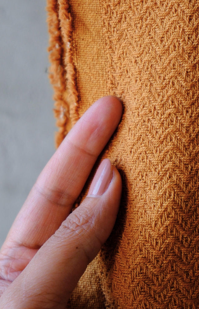 Handwoven Wool - Cotton Double Herringbone Fabric, 300 GSM, 46" Wide