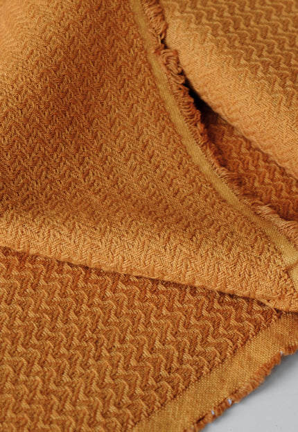 Handwoven Wool - Cotton Double Herringbone Fabric, 300 GSM, 46" Wide