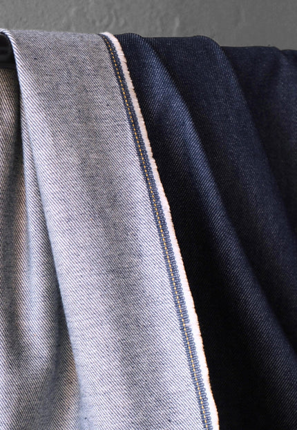 Pure Indigo (washed & softened), 56" Wide, 12.5 oz (≈ 270 GSM)
