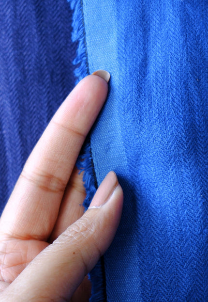 Indigo Hemp Herringbone Fabric with Black Selvedge | 54" wide | 240 GSM
