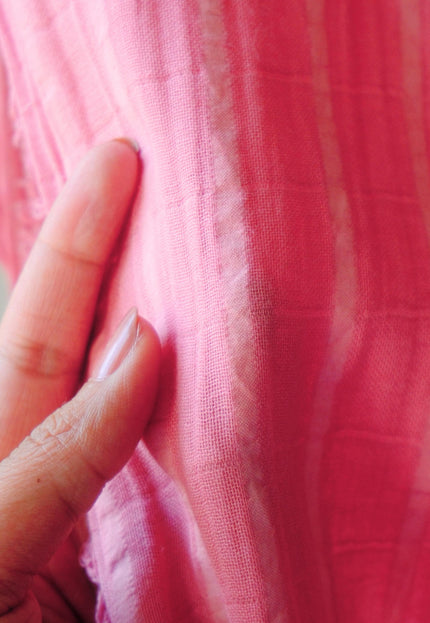 Double-Cloth Seersucker Pure Cotton Fabric, 58" Wide, 122 GSM