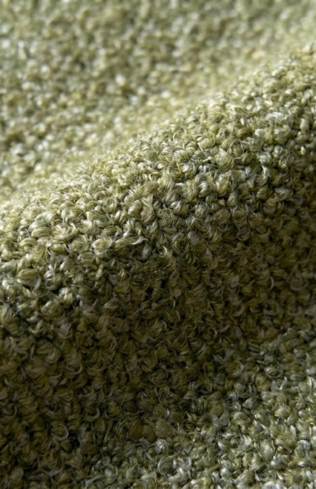 Greige Yak Wool Bouclé Fabric By The Yard: Handloom 44" Wide, 370 GSM