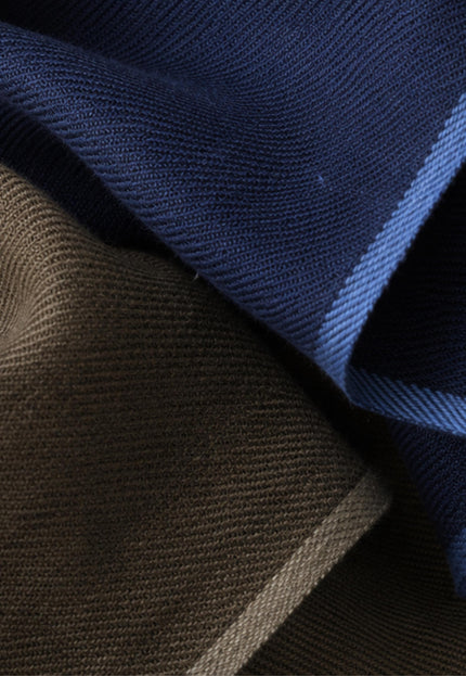 Military Green & Indigo Merino Wool - Linen Fabric | 54” Wide | 220 GSM