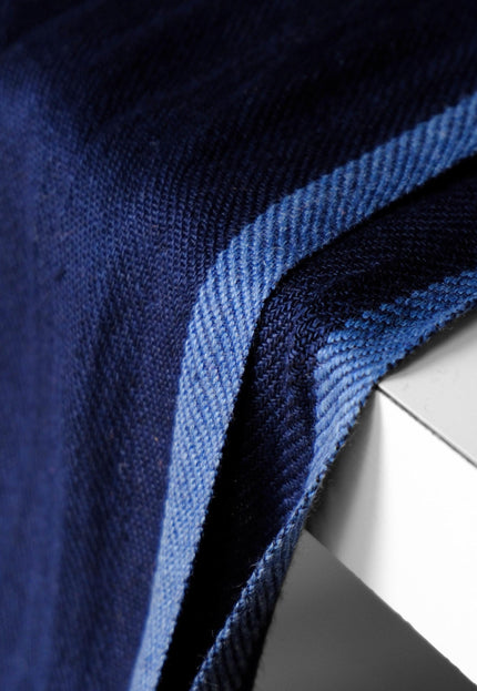 Military Green & Indigo Merino Wool - Linen Fabric | 54” Wide | 220 GSM