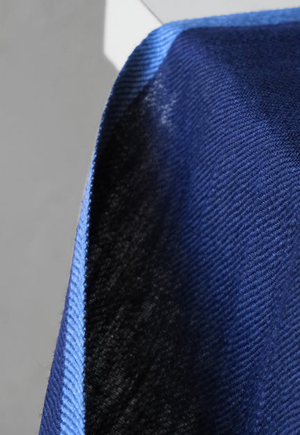 Military Green & Indigo Merino Wool - Linen Fabric | 54” Wide | 220 GSM