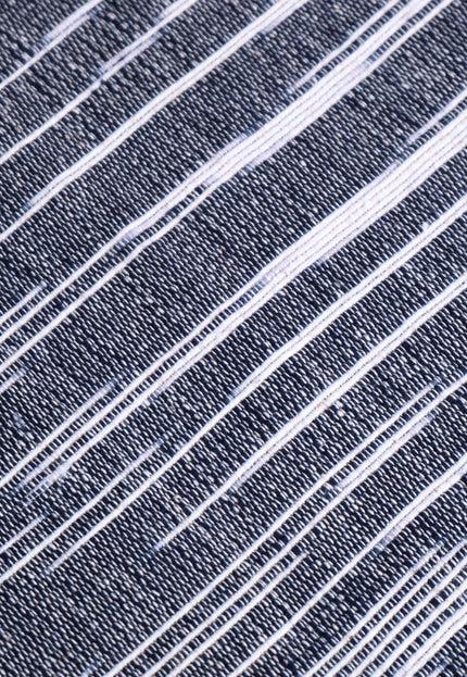 Indigo Handwoven Kasuri Fabric, 45" Wide, 300 GSM