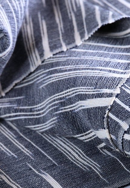 Indigo Handwoven Kasuri Fabric, 45" Wide, 300 GSM