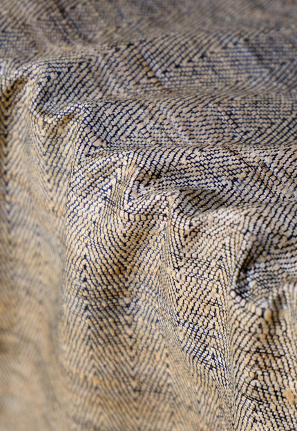 Reversible Handwoven Tussar Silk Fabric, 220 GSM Wild Silk, 44” Wide
