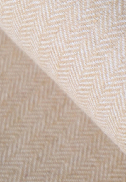 Yak Wool Tweed Fabric by the yard: Beige, 58" Wide, 353 GSM