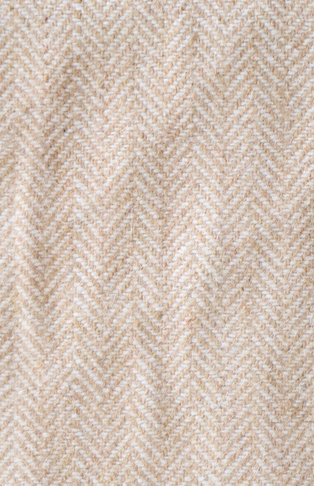 Yak Wool Tweed Fabric by the yard: Beige, 58" Wide, 353 GSM