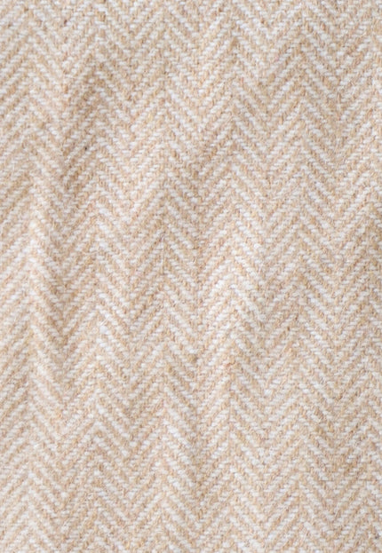 Yak Wool Tweed Fabric by the yard: Beige, 58" Wide, 353 GSM
