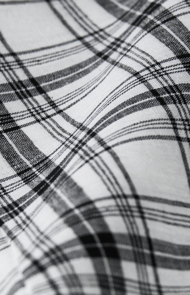 Handwoven Bengal Cotton Tartan | Black & White Checks | 45″ Wide, 170 GSM