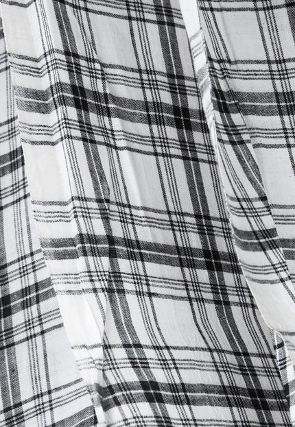 Handwoven Bengal Cotton Tartan | Black & White Checks | 45″ Wide, 170 GSM