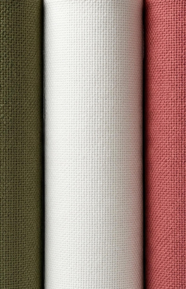 Pure Cotton Hopsack Weave Fabric by the yard, 260 GSM, 54" Wide
