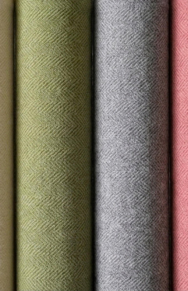 Heavyweight Merino Wool Herringbone Fabric, 390 GSM, 58” Wide