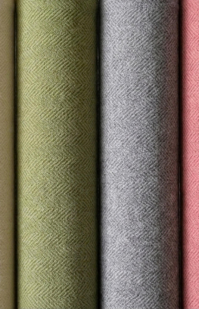 Heavyweight Merino Wool Herringbone Fabric, 390 GSM, 58” Wide