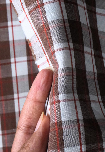 Cotton-Linen Gingham Checks Fabric by the yard | 210 GSM | 54” Wide