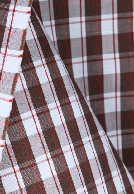 Cotton-Linen Gingham Checks Fabric by the yard | 210 GSM | 54” Wide