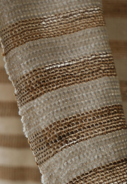 Handloom Eri Silk Fabric with Silk Pile Stripes | 44” Wide | 125 GSM