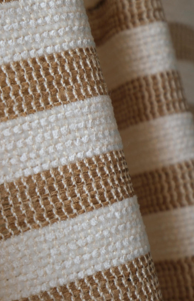 Handloom Eri Silk Fabric with Silk Pile Stripes | 44” Wide | 125 GSM