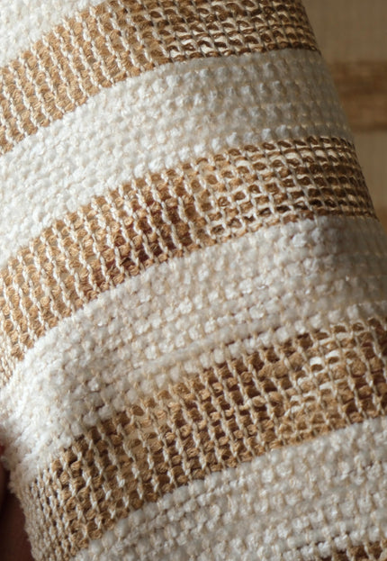 Handloom Eri Silk Fabric with Silk Pile Stripes | 44” Wide | 125 GSM