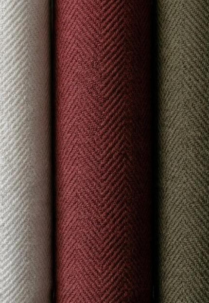 Handwoven Cotton Herringbone Fabric, 230 GSM, 48" Wide