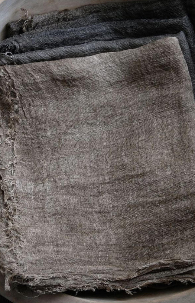 Naturally Dyed Linen Sheer Gauze Fabric, 54" Wide, 80 GSM