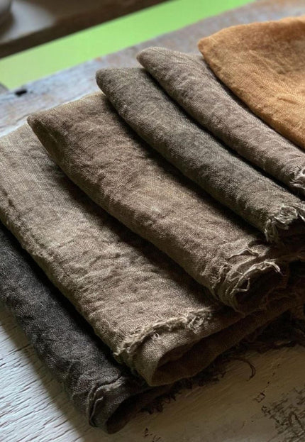 Naturally Dyed Linen Sheer Gauze Fabric, 54" Wide, 80 GSM