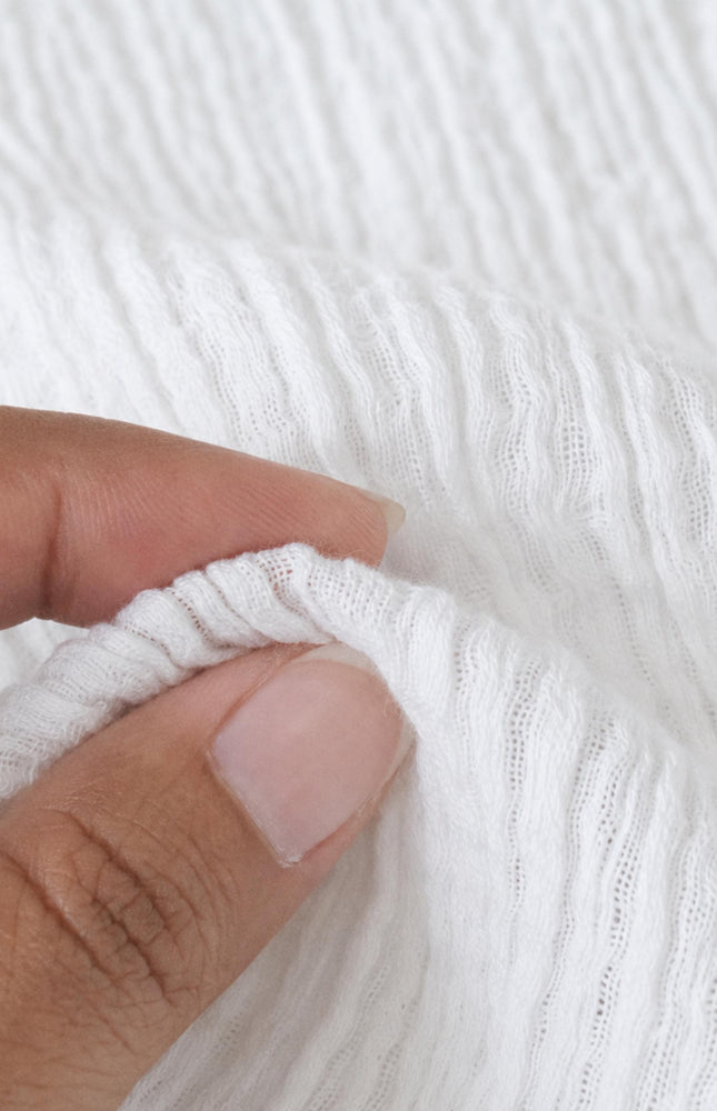 Bengal Handwoven Cotton Seersucker-Inspired Fabric, 45" Wide, 92 GSM