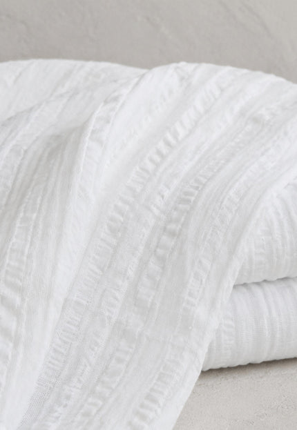 Double-Cloth Seersucker Pure Cotton Fabric, 58" Wide, 122 GSM
