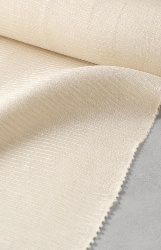 Tussar Silk Noil Striped Fabric | 280 GSM | 44” Wide