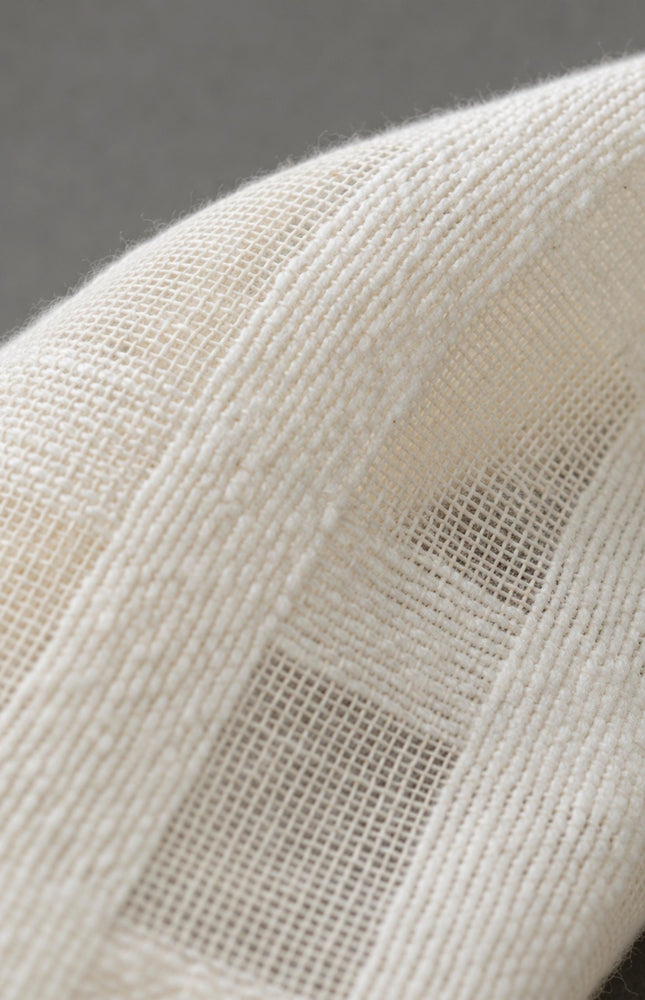 Self-Checkered Handloom Kala Cotton Fabric, 45" Wide, 157 GSM