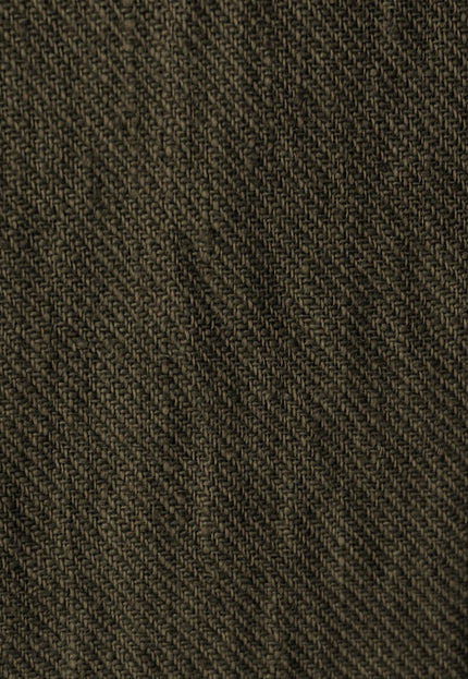Military Green & Indigo Merino Wool - Linen Fabric | 54” Wide | 220 GSM