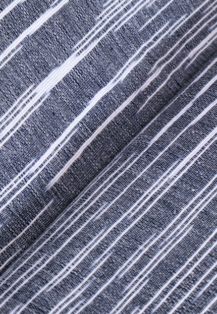 Indigo Handwoven Kasuri Fabric, 45" Wide, 300 GSM