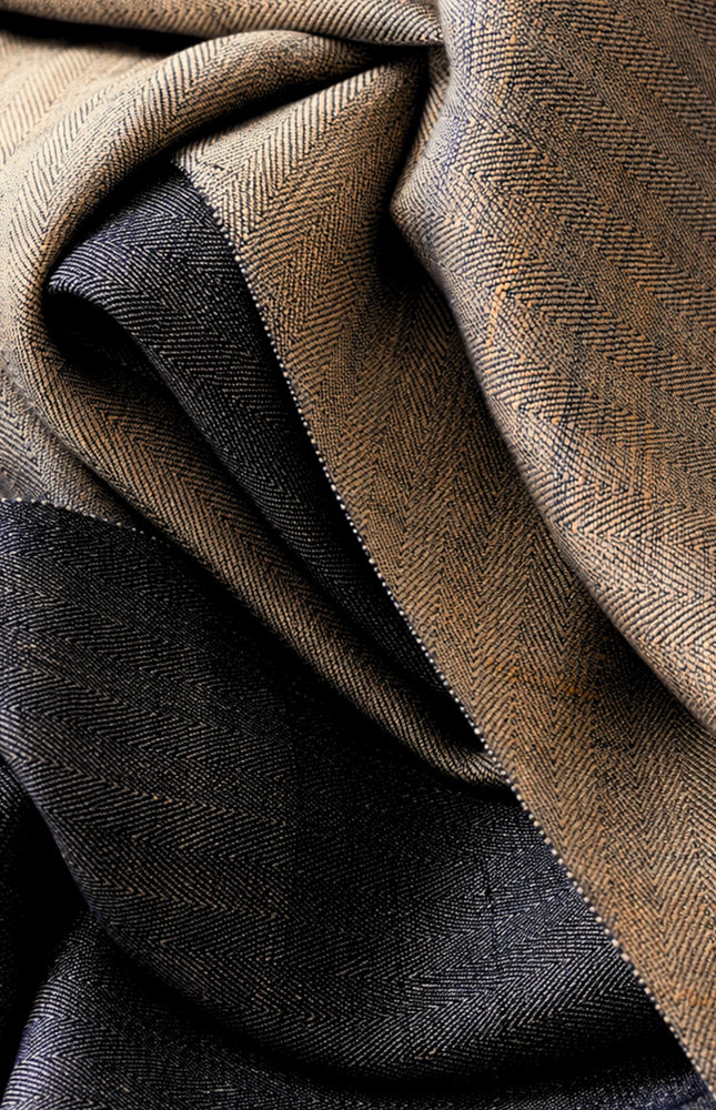 Reversible Handwoven Tussar Silk Fabric, 220 GSM Wild Silk, 44” Wide