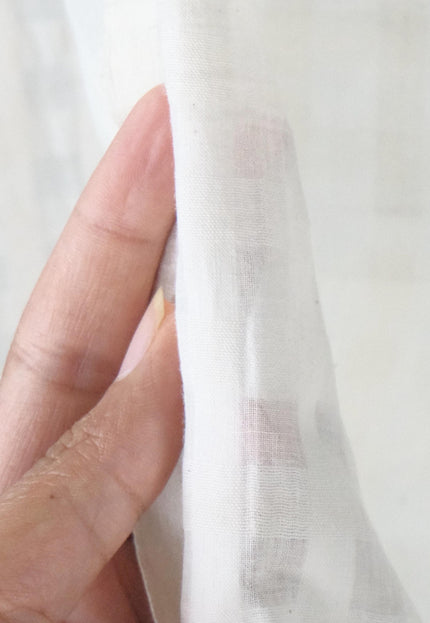 200-count Self-Checkered Bengal Muslin Cotton Fabric | 44" Wide | 90 GSM