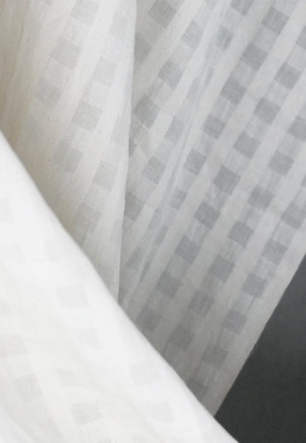 200-count Self-Checkered Bengal Muslin Cotton Fabric | 44" Wide | 90 GSM