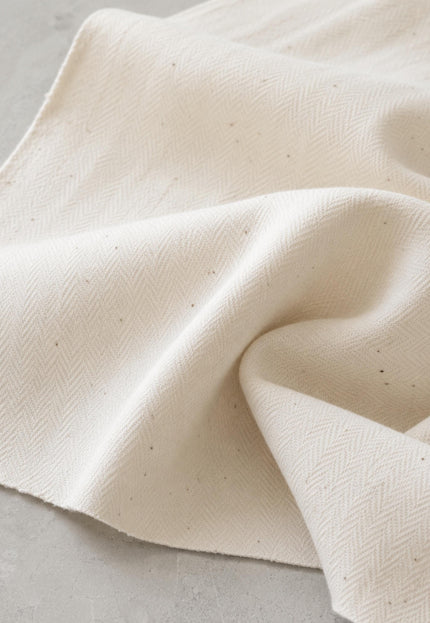 Handwoven Kala Cotton Herringbone Fabric | 45" Wide | 215 GSM
