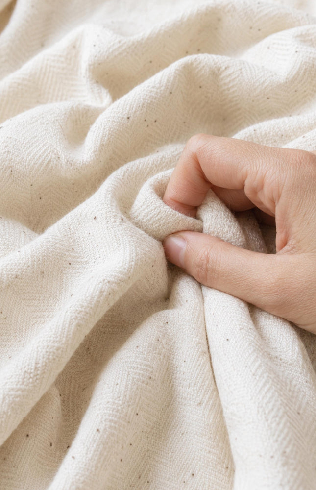 Handwoven Kala Cotton Herringbone Fabric | 45" Wide | 215 GSM