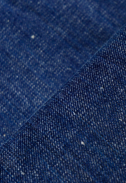 Handwoven Indigo Cotton Denim Fabric, Lightweight (210 GSM) Twill with 2 Red Selvedge