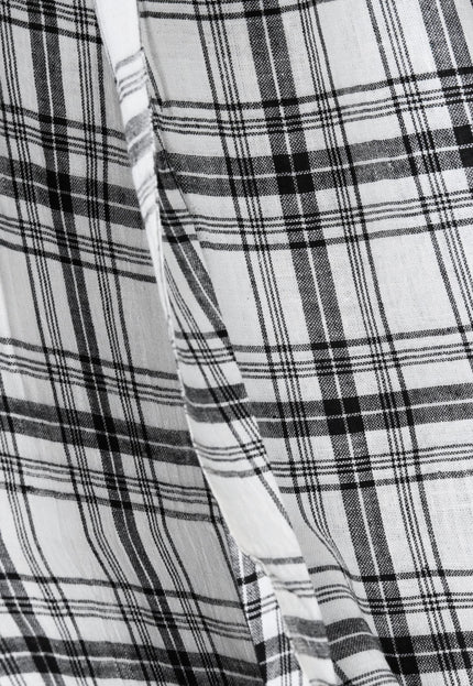 Handwoven Bengal Cotton Tartan | Black & White Checks | 45″ Wide, 170 GSM