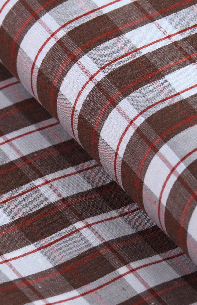 Cotton-Linen Gingham Checks Fabric by the yard | 210 GSM | 54” Wide