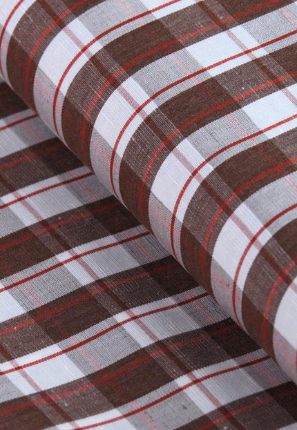 Cotton-Linen Gingham Checks Fabric by the yard | 210 GSM | 54” Wide