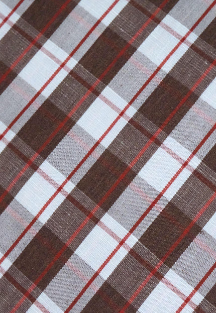 Cotton-Linen Gingham Checks Fabric by the yard | 210 GSM | 54” Wide