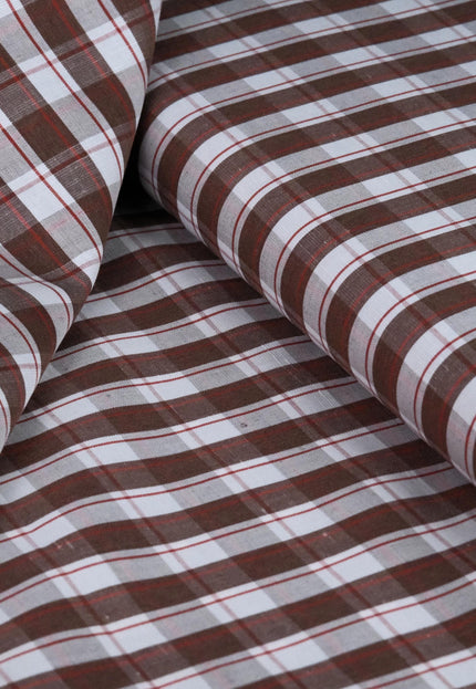 Cotton-Linen Gingham Checks Fabric by the yard | 210 GSM | 54” Wide