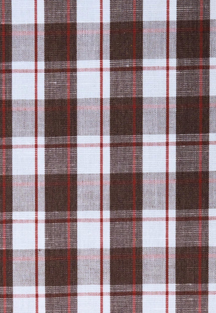 Cotton-Linen Gingham Checks Fabric by the yard | 210 GSM | 54” Wide