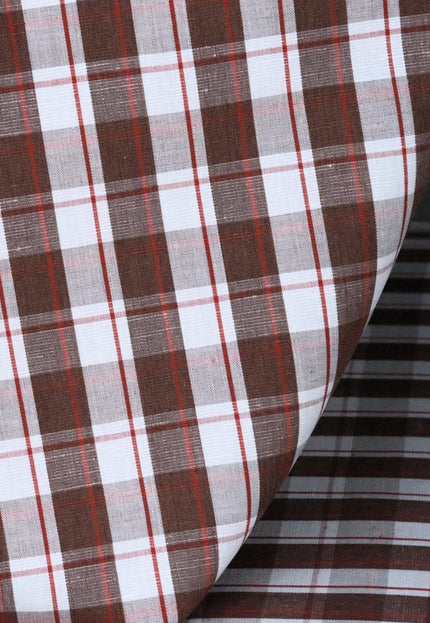 Cotton-Linen Gingham Checks Fabric by the yard | 210 GSM | 54” Wide